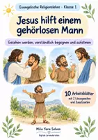 Vorschau - Arbeitsblätter - Jesus hilft einem gehörlosen Mann | Religion Klasse 1 Arbeitsblätter | Evangelische Religionslehre | 10 Arbeitsblätter als PDF - Deckblatt