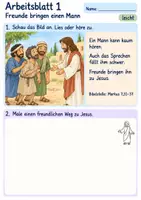 Vorschau - Arbeitsblätter - Jesus hilft einem gehörlosen Mann | Religion Klasse 1 Arbeitsblätter | Evangelische Religionslehre | 10 Arbeitsblätter als PDF - Seite 1