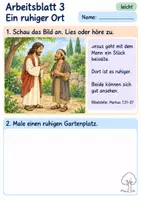 Vorschau - Arbeitsblätter - Jesus hilft einem gehörlosen Mann | Religion Klasse 1 Arbeitsblätter | Evangelische Religionslehre | 10 Arbeitsblätter als PDF - Seite 3
