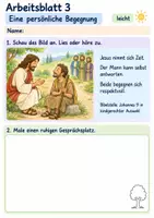 Vorschau - Arbeitsblätter - Jesus hilft einem blinden Mann | Religion Klasse 1 Arbeitsblätter | Evangelische Religionslehre | 10 Arbeitsblätter als PDF - Seite 3