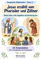 Vorschau - Arbeitsblätter - Jesus erzählt vom Pharisäer und Zöllner | Religion Klasse 1 Arbeitsblätter | Evangelische Religionslehre | 10 Arbeitsblätter als PDF - Deckblatt