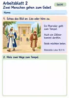 Vorschau - Arbeitsblätter - Jesus erzählt vom Pharisäer und Zöllner | Religion Klasse 1 Arbeitsblätter | Evangelische Religionslehre | 10 Arbeitsblätter als PDF - Seite 2