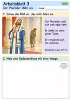 Vorschau - Arbeitsblätter - Jesus erzählt vom Pharisäer und Zöllner | Religion Klasse 1 Arbeitsblätter | Evangelische Religionslehre | 10 Arbeitsblätter als PDF - Seite 3