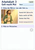 Vorschau - Arbeitsblätter - Ananias hilft Saulus | Religion Klasse 1 Arbeitsblätter | Evangelische Religionslehre | 10 Arbeitsblätter als PDF - Seite 3