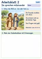 Vorschau - Arbeitsblätter - Zwei Freunde auf dem Weg nach Emmaus | Religion Klasse 1 Arbeitsblätter | Evangelische Religionslehre | 10 Arbeitsblätter als PDF - Seite 2