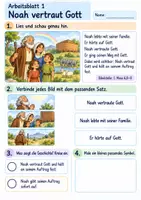 Vorschau - Arbeitsblätter - Noah und Gottes Versprechen | Religion Klasse 2 Arbeitsblätter | Evangelische Religionslehre | 10 Arbeitsblätter als PDF - Seite 1