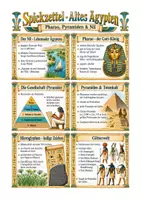 Vorschau - Arbeitsblätter - Spickzettel Geschichte Altes Ägypten - Pharaonen, Pyramiden & Nil Klasse 5-6 - Deckblatt