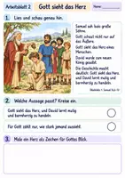 Vorschau - Arbeitsblätter - David – Gott sieht das Herz | Religion Klasse 2 Arbeitsblätter | Evangelische Religionslehre | 10 Arbeitsblätter als PDF - Seite 2