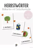 Vorschau - Bildkarten - Herbstwörter | Bildkarten mit Selbstkontrolle - Deckblatt