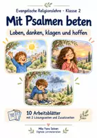 Vorschau - Arbeitsblätter - Mit Psalmen beten | Religion Klasse 2 Arbeitsblätter | Evangelische Religionslehre | 10 Arbeitsblätter als PDF - Deckblatt