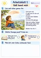 Vorschau - Arbeitsblätter - Mit Psalmen beten | Religion Klasse 2 Arbeitsblätter | Evangelische Religionslehre | 10 Arbeitsblätter als PDF - Seite 1