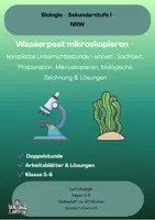 Vorschau - Arbeitsblätter - Wasserpest mikroskopieren – Pflanzenzelle & biologische Zeichnung | Klasse 5/6 - Deckblatt