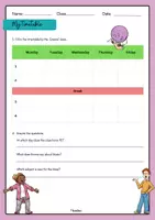 Vorschau - Arbeitsblätter - My timetable (mit Differenzierung) - Seite 3