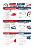 Vorschau - Arbeitsblätter - Spickzettel Physik Bewegung - Geschwindigkeit, Beschleunigung & Diagramme Klasse 7-9 - Seite 1