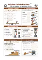 Vorschau - Arbeitsblätter - Spickzettel Physik Einfache Maschinen - Hebel, Rolle, Keil & schiefe Ebene Klasse 7-8 - Seite 1