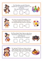 Vorschau - Stationenlernen - Addition & Subtraktion 1 bis 10 | Halloween Rechengeschichten | Mathe 1. Klasse | Rechnen bis 10 – Halloween - Addieren & Subtrahieren | 24 kurze Sachaufgaben - Seite 3