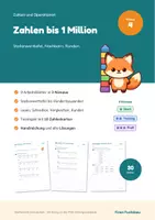 Vorschau - Arbeitsblätter - Zahlenraum bis 1 Million Klasse 4 – Stellenwerttafel, Vergleichen, Runden: differenziert mit Lösungen - Deckblatt