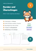 Vorschau - Arbeitsblätter - Runden und Überschlagen Klasse 4 – auf Zehner, Hunderter, Tausender runden und Ergebnisse abschätzen - Deckblatt