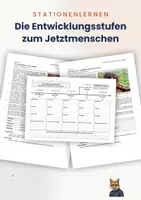 Vorschau - Arbeitsblätter - Arbeitsblatt: Die Evolution des Menschen (Stationenlernen) - Deckblatt