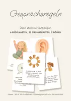 Vorschau - Bildkarten - Gesprächsregeln Grundschule üben: 32 Übungskarten, 6 Regelkarten und Plakat für Erzählkreis und Klassengespräch, Klasse 1 bis 4 - Deckblatt