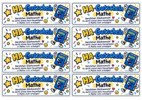 Vorschau - Anderer Materialtyp - Hausaufgabengutschein Mathematik zum Geburtstag - Deckblatt