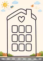 Voorbeeld - Fijne motoriek huisjes thema huis en thuis - Pagina 1