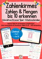 Vorschau - Arbeitsblätter - Zahlenkirmes – Zahlen & Mengen bis 10 - Interaktives Lernspiel - Klasse 1 - Deckblatt