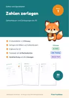 Vorschau - Arbeitsblätter - Zahlen zerlegen bis 10 Klasse 1 – Zahlenhäuser, Zehnerfreunde, Ergänzen: differenziert mit Lösungen - Deckblatt