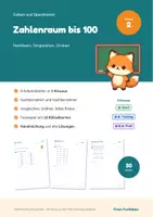 Vorschau - Arbeitsblätter - Zahlenraum bis 100 Klasse 2 – Nachbarzahlen, Vergleichen, Ordnen, Mitte: differenziert mit Lösungen - Deckblatt