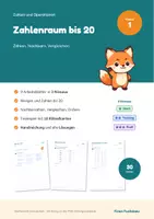 Vorschau - Arbeitsblätter - Zahlenraum bis 20 Klasse 1 – Mengen, Nachbarzahlen, Vergleichen und Ordnen: differenziert mit Lösungen - Deckblatt