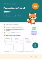 Vorschau - Arbeitsblätter - Freundschaft und Streit Klasse 2 und 3 – Ich-Botschaften, Streitschlichtung, faire Lösungen: mit Lösungen - Deckblatt