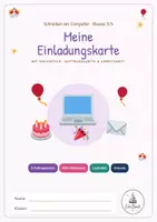 Vorschau - Arbeitsblätter - Meine Einladungskarte am Computer – OnlyOffice-Kartei Klasse 3/4 | W-Fragen, Formen & Gestaltung – selbstständig arbeiten - Seite 2