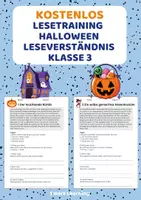 Vorschau - Arbeitsblätter - Kostenlos: Lesetraining Halloween – Leseverständnis Klasse 3 - Deckblatt