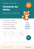 Vorschau - Arbeitsblätter - Stockwerke des Waldes Klasse 3 und 4 – Pflanzen und Tiere im Lebensraum Wald: differenziert mit Lösungen - Deckblatt