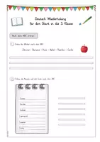 Vorschau - Arbeitsblätter - Deutsch Wiederholung Klasse 2 - Deckblatt