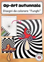 anteprima - Materiale per pittura e bricolage - Disegni da colorare autunno progetto artistico Op-Art funghi - Pagina di copertina