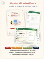 Vorschau - Arbeitsblätter - Wunschzettel & Weihnachtskarte am Computer – OnlyOffice-Kartei Klasse 3/4 | Selbstständig arbeiten mit Hilfekarten - Deckblatt