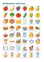 Vorschau - selbst erstellte Cliparts/Grafiken - 48 Alltags-Cliparts: Küche & Essen (Kawaii-PNG, transparent) - Seite 1