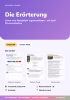 Vorschau - Unterrichtsreihen - Die Erörterung | Arbeitsheft + 2 Klassenarbeiten | lineare und dialektische Erörterung, Argumentieren | Deutsch Klasse 8/9 | mit Lösungen - Deckblatt