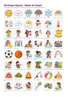 Vorschau - selbst erstellte Cliparts/Grafiken - 48 Alltags-Cliparts: Wetter & Freizeit (Kawaii-PNG, transparent) - Seite 1
