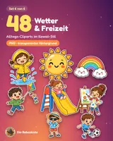 Vorschau - selbst erstellte Cliparts/Grafiken - 48 Alltags-Cliparts: Wetter & Freizeit (Kawaii-PNG, transparent) - Deckblatt
