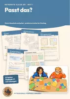 Vorschau - Unterrichtsreihen - Satz des Pythagoras Einführung Mathematik Klasse 8 9 | Unterrichtseinheit 21 Seiten mit Lösungen | problemorientiert, Quadrate legen, Legebeweis | Pythagoras fünfmal anders 1 - Deckblatt