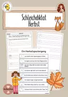 Vorschau - Arbeitsblätter - Schleichdiktat Herbst Klasse 3 - Deckblatt