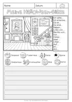 Vorschau - Arbeitsblätter - Sätze schreiben zum Halloween-Bild | Version 1 | differenziert - Seite 3