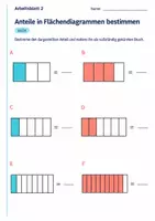 Vorschau - Arbeitsblätter - Anteile in Flächendiagrammen bestimmen Klasse 6 Gymnasium | Mathematik Sekundarstufe I | 10 Arbeitsblätter mit Lösungen als PDF - Seite 2