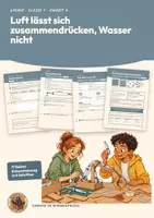 Vorschau - Arbeitsblätter - Teilchenmodell Aggregatzustände Chemie Klasse 7 | Arbeitsheft 17 Seiten mit Lösungen | Spritzenversuch, Gase zusammendrücken, Hydraulik, Erkenntnisweg | Chemie im Widerspruch 4 - Deckblatt
