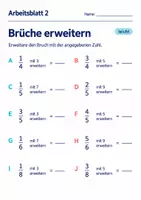 Vorschau - Arbeitsblätter - Brüche erweitern Klasse 6 Gymnasium | Mathematik Sekundarstufe I | 10 Arbeitsblätter mit Lösungen als PDF - Seite 2