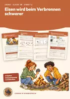 Vorschau - Arbeitsblätter - Verbrennung und Sauerstoff Chemie Klasse 7 8 | Arbeitsheft 17 Seiten mit Lösungen | Eisenwolle verbrennen, Massenzunahme, Oxidation, Erkenntnisweg | Chemie im Widerspruch 6 - Deckblatt