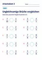 Vorschau - Arbeitsblätter - Ungleichnamige Brüche vergleichen Klasse 6 Gymnasium | Mathematik Sekundarstufe I | 10 Arbeitsblätter mit Lösungen als PDF - Seite 3