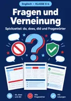 Vorschau - Arbeitsblätter - Englisch Grammatik Spickzettel Komplett Klasse 5-9 - Seite 1